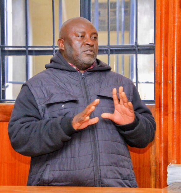 George Oduor, driver to Kibera MP Peter Orero, appears before Milimani Court in Nairobi after being charged with dangerous overtaking.