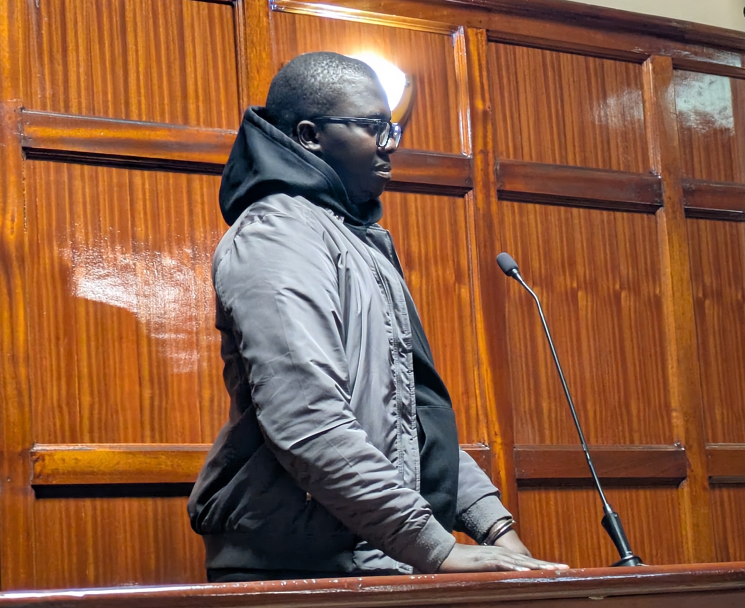 Dickens Onyando Oluoch in Milimani court charged with defrauding Mediquip Global Limited in Sh13 million cooking oil tender fraud.