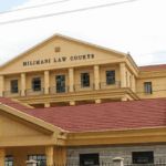 Milimani Law Courts where ruling on Marvin Wanyutu Waweru’s car theft probe was delivered.