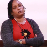 Mary Waithira Gikonyo at Kibera Law Courts in Lang’ata theft and property damage case.