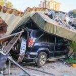 Demolitions near Nyayo National Stadium in Nairobi at night