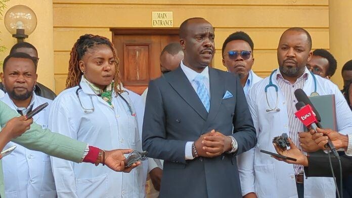 Doctors working in a Kenyan hospital amid licence renewal dispute