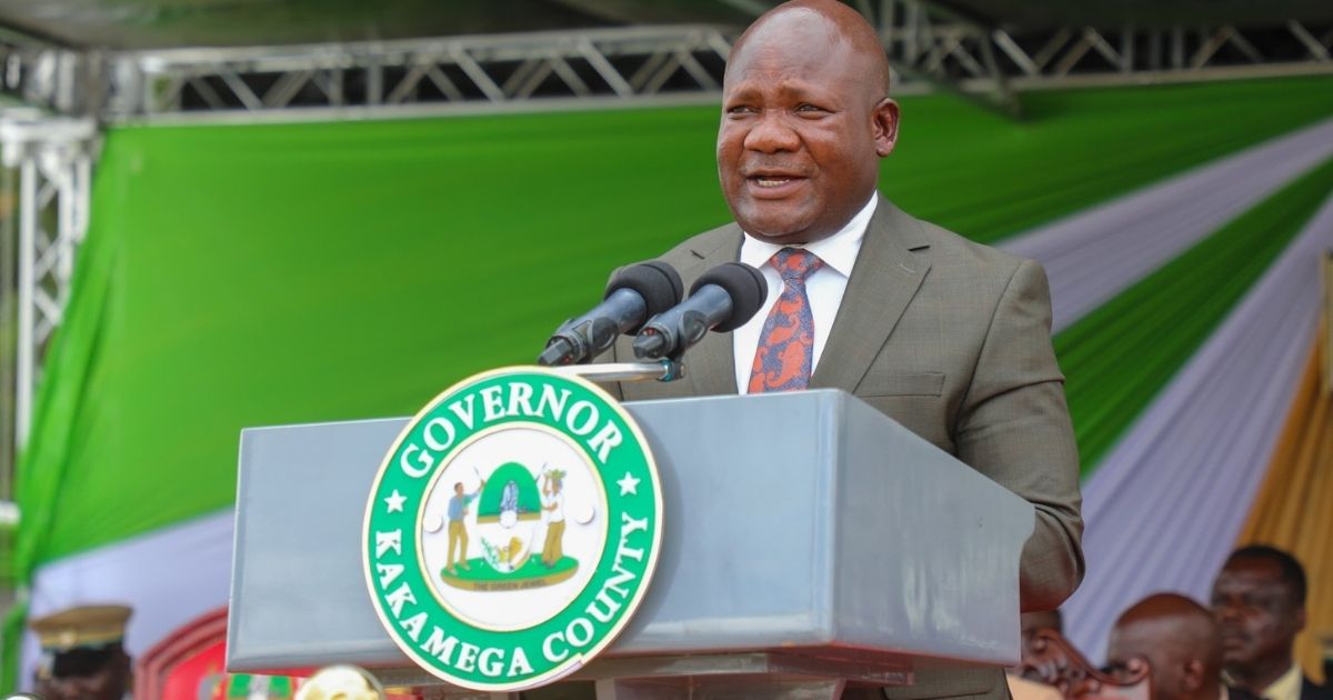 Lugari MP Nabii Nabwera during a public event in Kakamega County