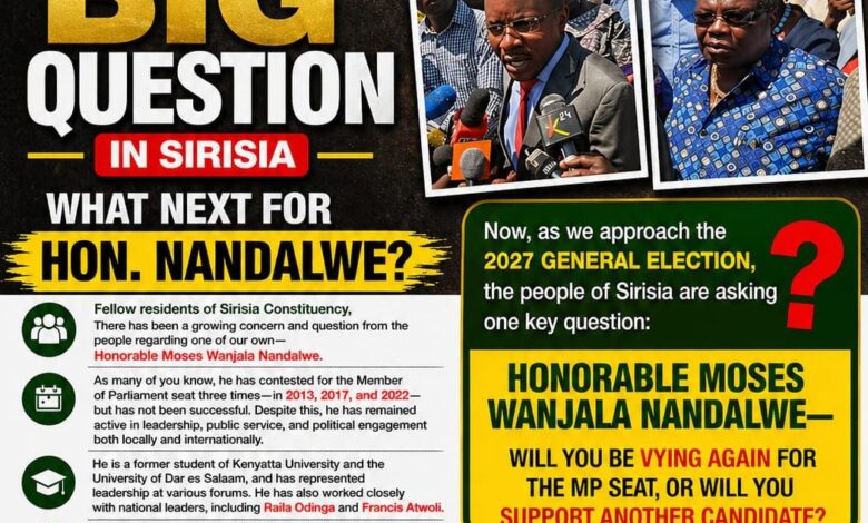 Moses Wanjala Nandalwe Sirisia politics