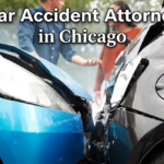 An image of a car accident attorney in Chicago meeting with an injured client