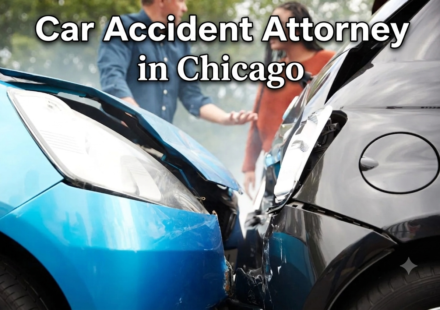 An image of a car accident attorney in Chicago meeting with an injured client